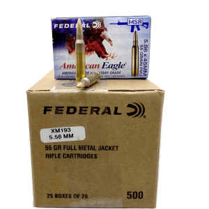 5.56 NATO - Federal American Eagle 55 gr. FMJ 500 rds.