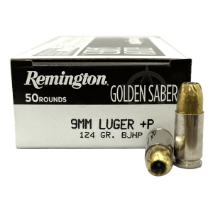 9mm - Remington Golden Saber 124 Grain +P JHP - 50 Rounds