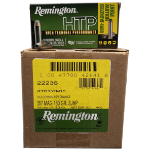 357 Magnum - Remington HTP 180 Grain SJHP 500 Round Case