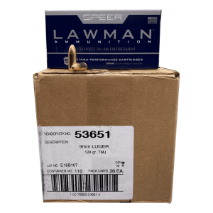 9mm - Speer Lawman 124 Grain FMJ Case