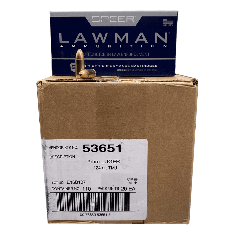 9mm - Speer Lawman 124 Grain FMJ Case