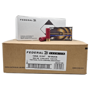 12 Gauge – Federal LE12700 9 Pellet Flite Control 00 Buckshot – 250 Rounds
