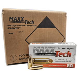 9mm maxx tech brass rounds box