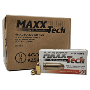 45 Auto – Maxxtech 230 Grain Full Metal Jacket – 500 Rounds