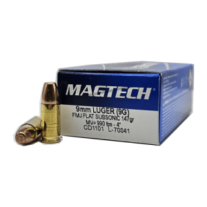 9mm – Magtech 147 Grain Full Metal Jacket Subsonic – 50 Rounds