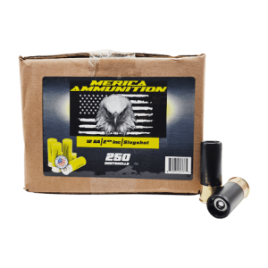 12 Gauge – Merica Ammunition 2 3/4″ Rifled Slug – 250 Rounds Bulk
