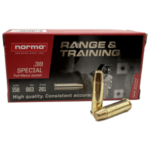 38 Special - NORMA 158 Grain Full Metal Jacket - 50 Rounds