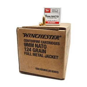 9mm – Winchester 9mm NATO 124 Grain Full Metal Jacket – 1000 Round Case