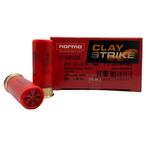 12 Gauge – Norma Clay Strike 2-3/4″ 7-1/2 Shot – 25 Rounds