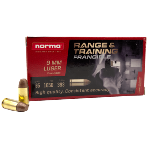 9mm – Norma 65 Grain Frangible – 50 Rounds