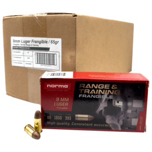 9mm – Norma 65 Grain Frangible – 1000 Rounds