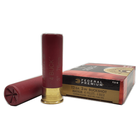 12 Gauge - Federal Premium 3" Magnum #4 Buckshot - 5 Rounds