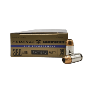 380 Auto – Federal LE 99 Grain HST Jacketed Hollow Point