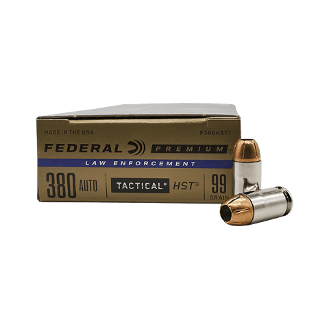 380 Auto – Federal LE 99 Grain HST Jacketed Hollow Point