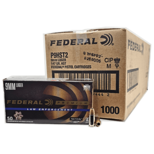 9mm – Federal P9HST2 LE 147 Grain JHP – 1000 Rounds