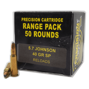 5.7 Johnson - Remanufactured Precision Cartridge Inc 40 Grain SP - 50 Rounds