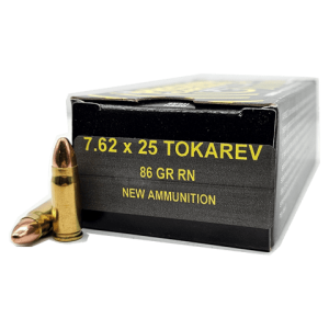 7.62 Tokarev - Precision Cartridge Inc 86 Grain Round Nose - 50 Rounds