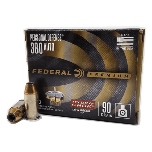 380 Auto – Federal LE 90 Grain Hydra-Shok JHP – 20 Rounds