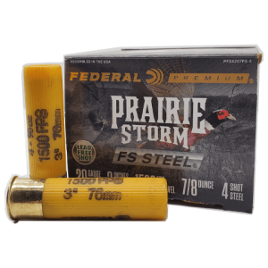 20 Gauge - Federal Prairie Storm 3" FS Steel #4 Shot - 25 Rounds