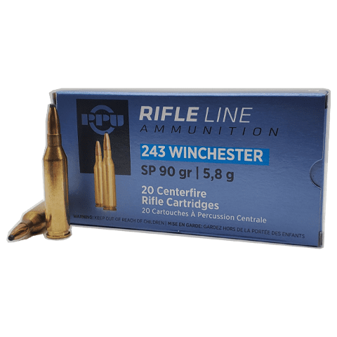 243 Win - PPU Rifle Line 90 Grain Soft Point - 20 Rounds