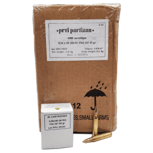 5.56 NATO - PPU M193 55 Grain Full Metal Jacket - 1000 Rounds