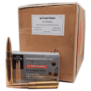 50 Cal BMG - PPU Rangemaster 625 Grain Full Metal Jacket - 100 Rounds