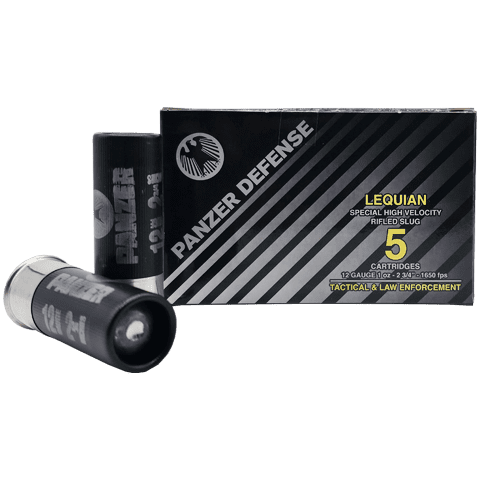 12 Gauge – Panzer Lequian LE/Tactical Special HV 1oz 2-3/4″Rifled Slug – 5 Rounds