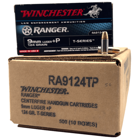 9mm – Winchester Ranger T Series 124 Grain +P JHP RA9124TP – 500 Rounds