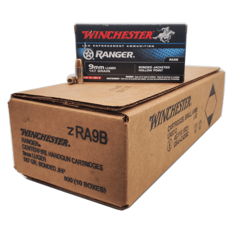 9mm - Winchester Ranger 147 Gr. BJHP Case