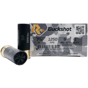 12 gauge – RIO #1 Buckshot 9 Pellet – 25 Rounds