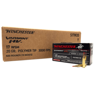 17 Win Super Mag – Winchester Varmint HV 20 Grain Polymer Tip – 500 Rounds
