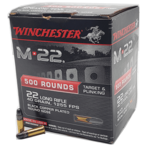 22 Long Rifle - Winchester 40 Grain M22 Black Copper Plated RN