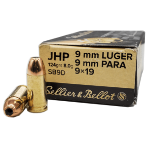 9mm - Sellier & Bellot 124 Grain Jacketed Hollow Point