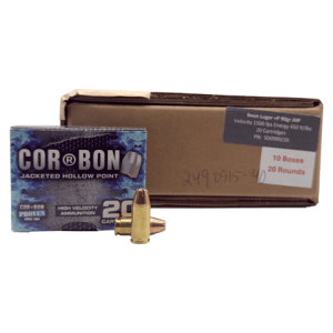 9mm – CorBon 90 Grain +P Jacketed Hollow Point – 200 Rounds
