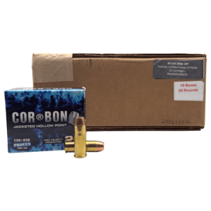 45 Colt – CorBon 200 Grain Jacketed Hollow Point – 200 Rounds