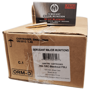 300 Blackout - Sergeant Major 125 Grain Brass Case FMJ 960 Rds.
