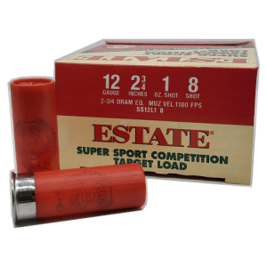 12 Gauge - Estate 2-3/4" #8 Lead Shot 1 oz - 25 Rounds
