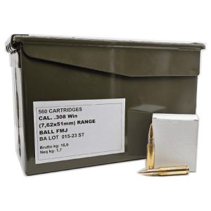 7.62 x 51 Nato FMJ cartridges