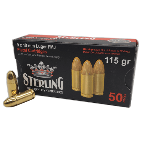 9mm - Sterling 115 Grain Full Metal Jacket