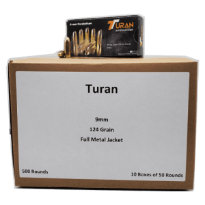 9mm - Turan 124 Grain Full Metal Jacket - 500 Rounds