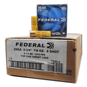 20 Gauge - Federal 2-3/4" Target Load 8 Shot - 250 Rounds