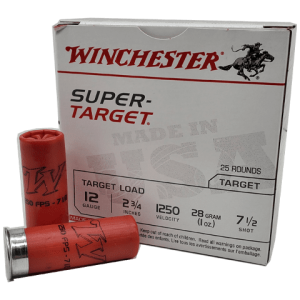 12 Gauge - Winchester Super Target 1 oz #7.5 Lead Shot 2-3/4" Plastic Hull - 25 Rounds