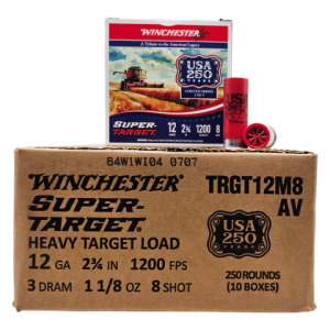 12 Gauge – Winchester 2-3/4″ Super Target 8 Shot – 250 Rounds