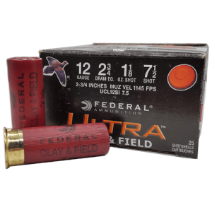 12 Gauge - Federal 2-3/4" Ultra Clay & Field #7.5 Shot 1-1/8oz