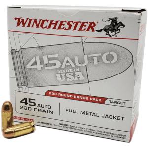 45 Auto - Winchester 230 Grain FMJ Brass Case - 200 Rounds
