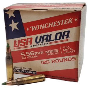 5.56 Nato - Winchester Valor 62 Grain Green Tip 125 Rds.