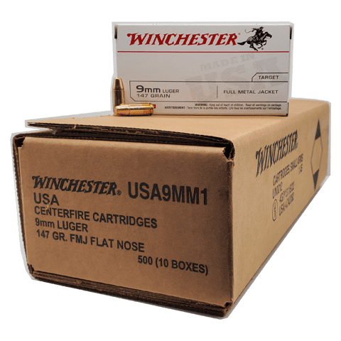9mm - Winchester 147 Grain Full Metal Jacket - 500 Rounds