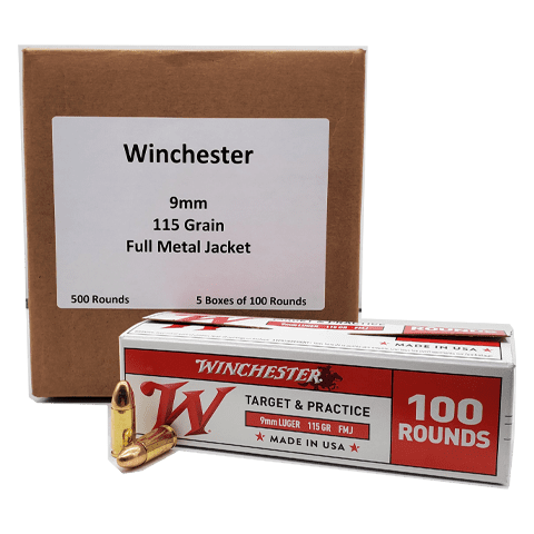 9mm - Winchester 115 Grain Full Metal Jacket - 500 Rounds