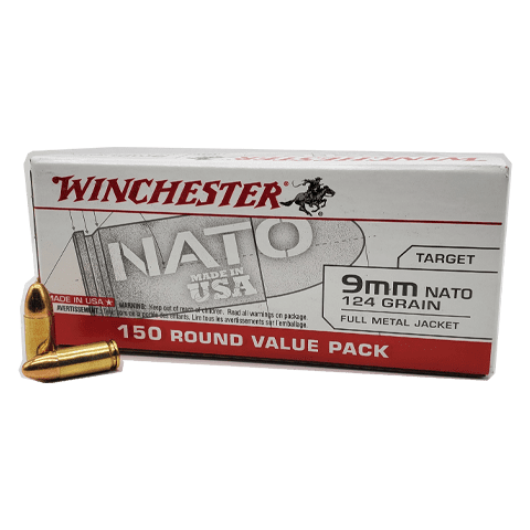 9mm - Winchester USA 124 Grain Full Metal Jacket - 150 Rounds