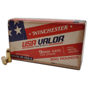 9mm - Winchester USA Valor 124 Grain FMJ 200 Round Pack